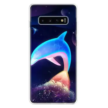 Morske živali srčkan delfinov, mobilni Telefon, Ohišje Za Samsung Galaxy S20 S21 Ultra S10 Opomba 10 9 8 S8 S9 FE J4 Lite Plus + S7 Rob Coque