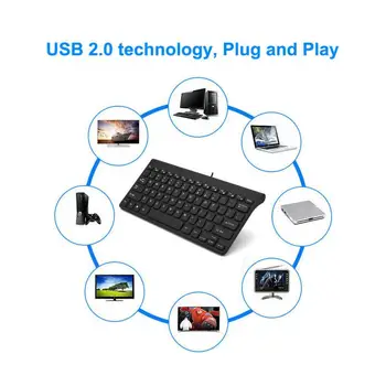 USB 2.0, Ultra Tanek Prenosni Mini Žično Tipkovnico Za Namizni RAČUNALNIK Prenosni računalnik Tableta 78 Tipke Nepremočljiva Tipkovnica Najnovejši ki je Na Zalogi, Vroče
