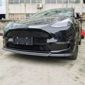 Novo Ogljikovih Vlaken Sprednji Odbijač za Ustnice Body Kit Spojler za Tesla Model Y 2020-2021 Sprednji Spodnji Odbijač Zaščitnik Straže Kritje