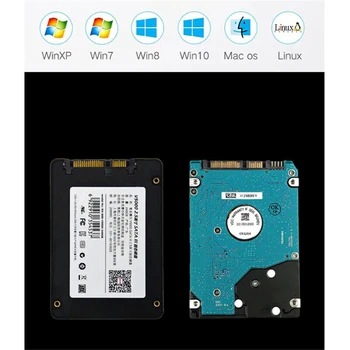 1PCS Težko in 1PCS USB 3.0 Kabel, Disk Ali 2,5-Palčni HDD SSD Primeru, Sata, USB 3.0 Trdi Disk Visoke Kakovosti Ohišje 5Gbp Polje