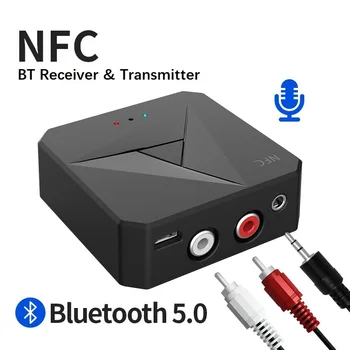 M21 3,5 mm Bluetooth 5.0 Sprejemnik Oddajnik Aux Priključek Rca Glasbe Brezžična Zvočna kartica za Prostoročno Klic Mikrofon Nfc Komplet Nova
