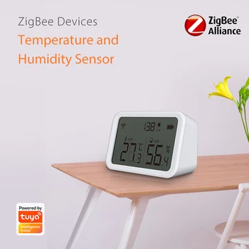 Lonsonho Tuya Smart Zigbee LCD Temperature, Vlažnosti, Senzor Svetlobe, Svetlost, Intenzivnost Detektor Smart Življenje Doma Automaiton