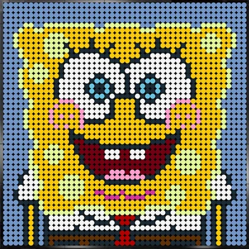 SpongeBobsing Pixel art slikarstvo gradniki Mozaik Pixel risanje DIY Dekor oblikovanje Blokov, Igrače Za otroke, darila za Rojstni dan