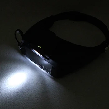 10X Glavo Povečevalna Stekla z LED Svetlobo Osvetljena Lupo Nastavljiva Glavo Loupe Za Nakit Branje Watchmaker Popravila