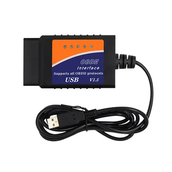 ELM327 USB V1.5 OBD II Diagnostični Kabel Z 25K80 Čip OBD2 Optičnega OBDII USB Skener za Več blagovnih znamk, CAN-BUS