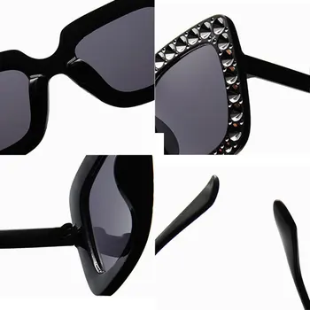 Kristalno Kvadratnih Diamond Sončna Očala Ženske Prevelik Okrasnih Sončna Očala Ženski Ogledalo Moda Vijolično Modre Odtenke Očala