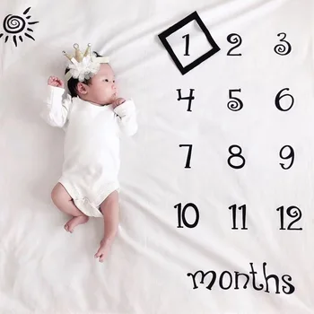 Baby Mejnik Odeje Ozadje Krpo Koledar Otroška Oprema Novorojenčka Foto Rekviziti Ozadju Odejo