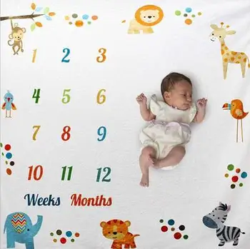 Baby Mejnik Odeje Ozadje Krpo Koledar Otroška Oprema Novorojenčka Foto Rekviziti Ozadju Odejo