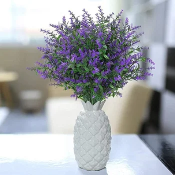8 Snope/Paket Umetno Cvetje Ponaredek Cvetovi Sivke Ponaredek UV Odporne Grmičevje Cvetja za Dom Poročno Dekoracijo Notranjih
