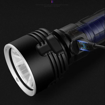 YB07 XHP70 Super Močna LED Svetilka XM-L2 Taktično Svetilko USB Polnilne Linterna Vodotesna Svetilka Ultra Svetla Luč