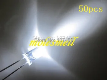 Brezplačna dostava!!! 50pcs 5 mm krog 5mm led bele LED(14000~16000 mcd) 5mm light-emitting diode 5mm vodo jasno, okrogle bele led