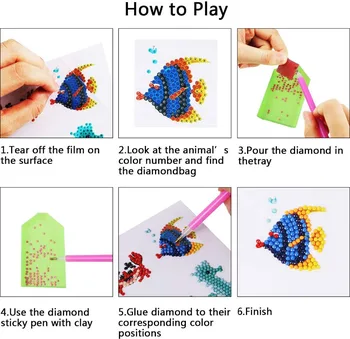 9Pcs Alpake Diamond Barvanje Nalepke Kompleti za Otroke DIY Obrti Živali Diamantno Art Nalepke s Številko Kompleti za Otroke