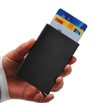 Anti-theft Imetnik Kreditne Kartice Unisex Samodejno RFID Blokado Bančne Kartice Rokav Kovinsko Denarnice Primeru Porte Carte Zaščitnik