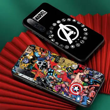 Silikonski Črni Pokrov Marvel Avengers Za Xiaomi Mi 11i 11 10i 10T 10 9 9 8 9T Opomba 10 Lite Pro Ultra 5G Primeru Telefon