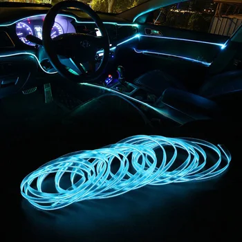 1set RGB LED Avto svjetlovodni Vzdušje Lučka za Aplikacijo Glasovni Glasbe za Nadzor Auto Notranje zadeve Okolja Dekorativne Luči DIY Pribor 12V