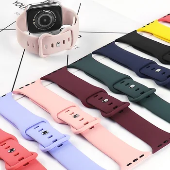 Silikonski Šport Band Za Apple Gledati Serije Mp 6 5 4 3 21 44 40 mm Pametna Zapestnica Watchband Pin Tuck Trak na iWatch 6 38 mm 42mm