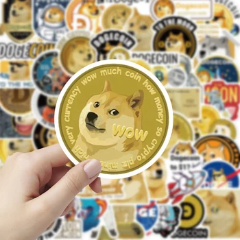 10/50Pcs Smešno Meme Nalepke Dogecoin Bitcoin Šifrirana Virtualna Valuta BTC Nalepke Nalepke Igrača Prenosni Kovček za Prtljago Grafiti