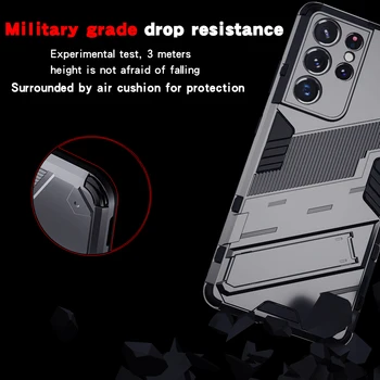 KEYSION Shockproof Primeru Telefon za Samsung Galaxy S21 5G S21 Plus Skriti Stojalo Telefon Zadnji Pokrovček za Samsung S21 Ultra M51 M31 A02