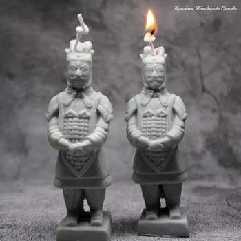 Terakota Bojevniki in Konji Sveča Plesni Starodavnih Kitajskih Vojakov' Sveča Silikonsko Plesni Doma Dekoracijo DIY Svečo