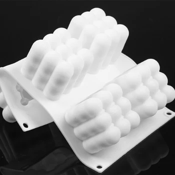 3D Kocke Torto Plesni 3D Kocke Aromaterapija Sveča Mavca Češnja Peko Mousse Torta Kvadratnih Mehurček Plesni Peko Pripomoček