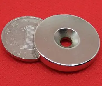 2pcs 35mm x 5 mm Luknja:5 mm Ploščo iz Redkih Zemelj Neo Močnim Neodymium Permaent Magneti 35*5-5mm