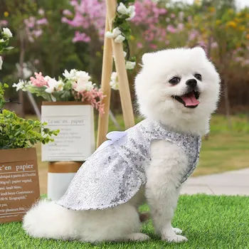 Luksuzni Bleščica Dog Oblačenja Bowknot Poroko Krila za Pse Pomlad Poletje Hišnih Kuža, Dve nogi Princesa Obleke Bele Dekle Ropa Par