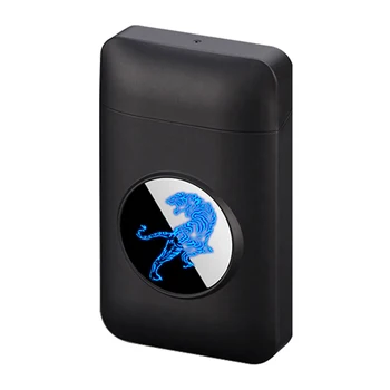Windproof Brezplamensko Elektronski Vžigalnik USB Polnjenje Vžigalniki za Cigarete Primeru Grafike Polje LED Zaslon