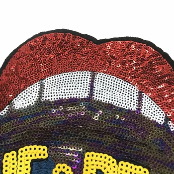 Velike Ustnice Obliž za Oblačila Moda Paillettes Oblačila Aplicirano Šivanje/Železa na Vezenje Sequined Obliži DIY Dekoracijo Nalepke