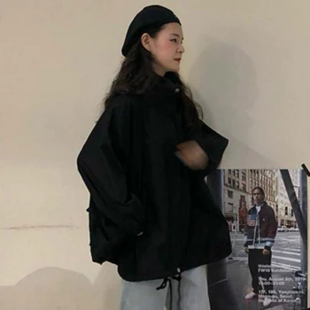 Jarek Žensk Pomlad Trdna Oversize 2XL Svoboden Outwear Elegantna Ženska Coats Priložnostne Moda Harajuku Preprost korejskem Slogu BF Vse-ujemanje