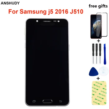 Za Samsung Galaxy J5 2016 LCD Zaslon J510 J510F J510FN J510M J510Y J510G LCD-Zaslon na Dotik Senzorja Montaža Z Okvirjem