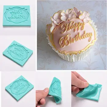 Cupcake Torto Dekoracijo Silikonski Torto Plesni Happy Birthday Pismo Tiskanja Plesni Fondat Čokolada Plesni Darila Za Punco Otroci