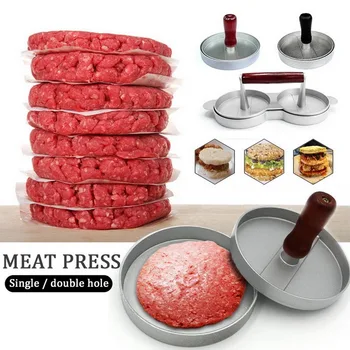 Visoka kakovost Okroglo Obliko Hamburger Pritisnite Aluminij Zlitine Meso Goveje Žar Burger Plesni Kuhinja Orodje