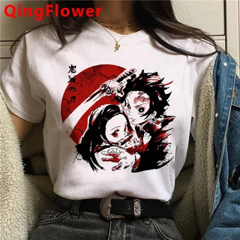 Demon Slayer Kimetsu Ne Yaiba majica s kratkimi rokavi ženske priložnostne grunge tiskanja japonski par t-shirt nekaj oblačil grafične tees ženske