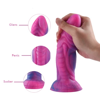 Silikonski Mehko Dildo Analni Čep Sex Igrača Realističen Penis z Sesalni Strapon Dildos Za Ženske Moški Masturbator