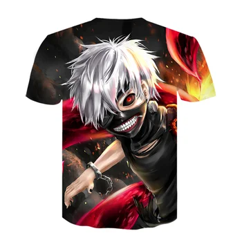 2021 moda Poletje Nov Moški T-shirt Tokyo Ghoul t shirt Anime Kratka Sleeved Teror Tshirt Smešno 3d Tiskanje Casual Moški zgornji deli oblačil