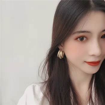 Flashbuy Moda korejski Zlato Barvo Kovin, Spusti Uhani 2020 Geometrijske Izjavo, Uhani za Ženske Minimalističen Nakit