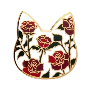 Cvet Krono Hišnih Mačk obraz broška river pin