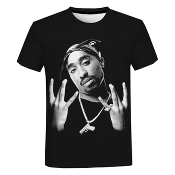 2Pac & Nipsey Hussle 3D Print majica s kratkimi rokavi Moški Ženske Poletje Priložnostne Hip Hop T-shirt Tupac Harajuku Ulične Plus Velikost Majice