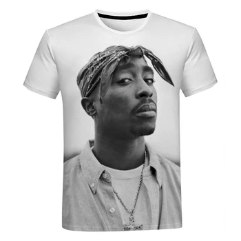 2Pac & Nipsey Hussle 3D Print majica s kratkimi rokavi Moški Ženske Poletje Priložnostne Hip Hop T-shirt Tupac Harajuku Ulične Plus Velikost Majice