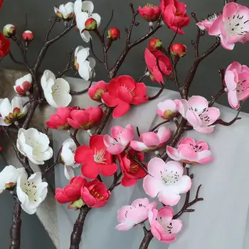 Novo 1 KOS Kitajski Simulacije Slive Za Dekorativne Okraske DIY Poročno Dekoracijo Doma Šopek Umetno Cvetje Podružnice