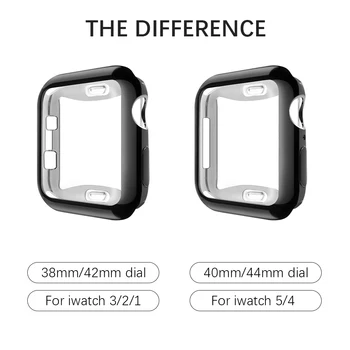 Odbijača Zaščitnik Primeru za iwatch 6/MP/5 42mm 38 mm TPU Ultra-Slim Praske Odporen Zaščitni ovitek, 40 mm 44 mm za AppleWatch 4 32