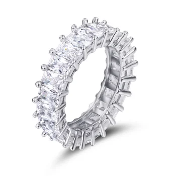 Lepe Princess Rez Crystal Ring Za Ženske Očarljivo AAA Cirkon Večnost Obljuba Prstan Elegantne Dame Stranka Nakit Dodatki