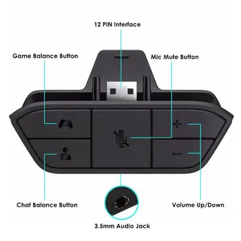 Univerzalni 3.5 mm Audio Jack Stereo Slušalke Slušalke Priključek USB Adapter Pretvornik za Microsoft XBoxOne Brezžični Krmilnik za igre na Srečo