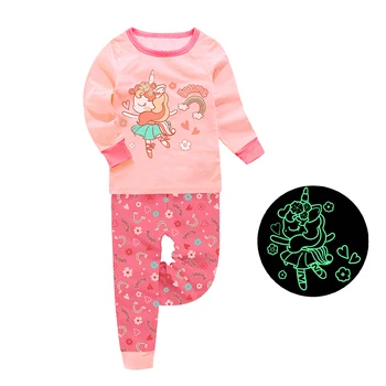 Srčkan Otrok Pajama določi Modni Risanka Nightgown Samorog Elsa Baby Anna Pijamas Sleepwear Pjs Otroci Oblačila Dekleta 3 do 4 Let