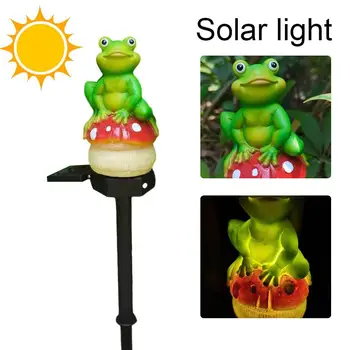 Sončne Žaba Plug-v Luči LED Nepremočljiva Vrt Krajine Dekoracijo na Prostem Lučka Travnik Pot Dvorišče Smolo Cesti Ornament W5F3