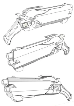 1:1 Stražar Pioneer Smrti Hellfire Puško Papir Model Pištolo Orožja Strelnega orožja 3D Papercraft