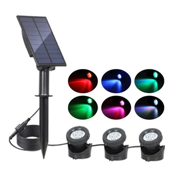 Thrisdar IP68 RGB Nepremočljiva Sončne Bazen LED Reflektorji Zunanji Ribnik, Vodnjak, Bazen Sončne Potopne Podvodne Luči