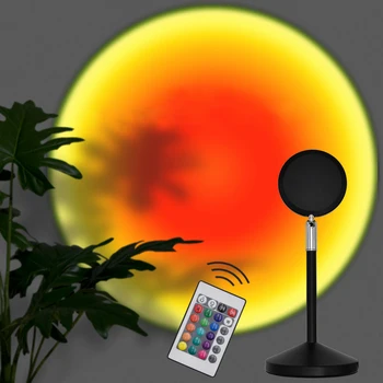 2021 Sunset Projekcija Lučka Pisane Lučka Lučka Projektor Brezplačno, če želite Spremeniti Barvo Mavrice Projektor Led Nočna Lučka Doma Dekoracijo