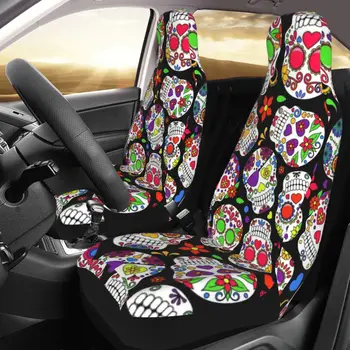 Univerzalni Sladkorja Lobanje Sprednja Sedeža Kritje Okrasite avtomobilske sedežne blazine za preprečevanje madežev za Avto SUV
