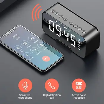 Novo Ogledalo LED Digitalna Budilka Večfunkcijsko Brezžični 5.0 Bluetooth Predvajalnik Glasbe, FM Radio Tabela Ura Z Dvojno Načinu Alarm